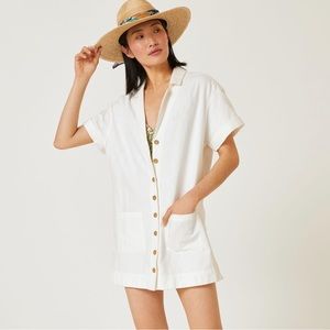 Anthropologie Pilcro Buttondown Shirt Dress White